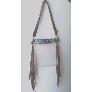 Clear Plastic Crossbody Purse Bag Fringe Stadium Approved Concert Venue Airport